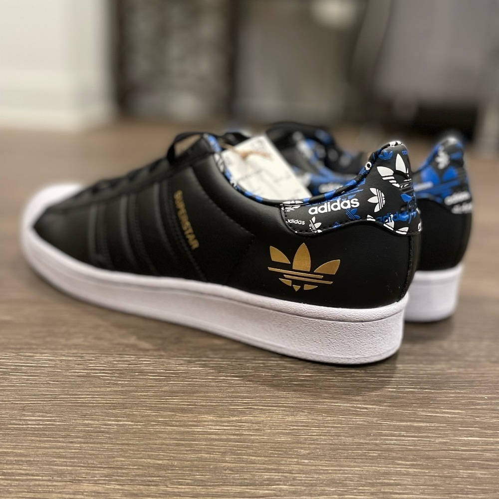 Adidas Superstar core black/core black/gold met sz 11.5 - Picture 3 of 4